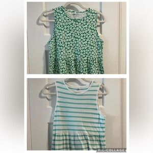 J. Crew Factory Green and White Casual Dresses
